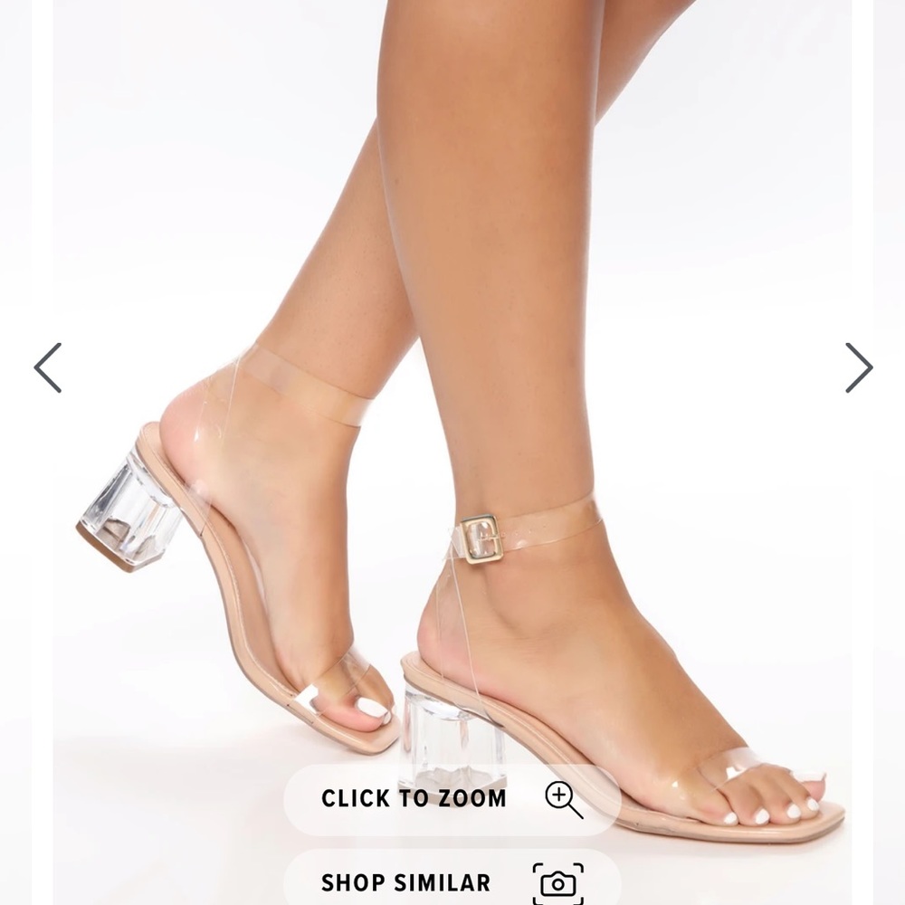 Clear small heel new never worn